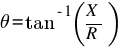theta = tan^{-1} (X / R)